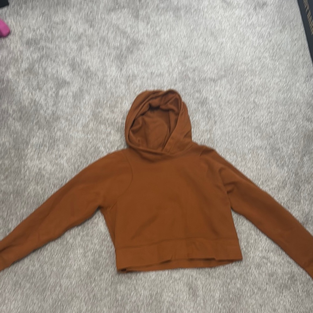 Lululemon Athletica Brown Crop Hoodie Relaxed Long Sleeve